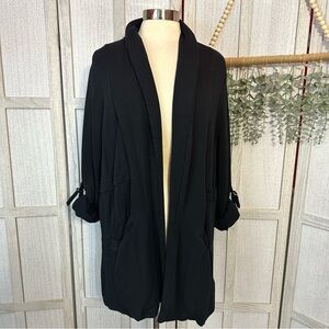 3/$22🩶 Flawed TORRID Black Open Front Long Sleeve Cardigan Sweater Plus Size 1X